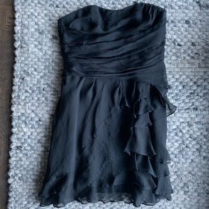 ABS by Allen Schwartz • black silk cocktail dress